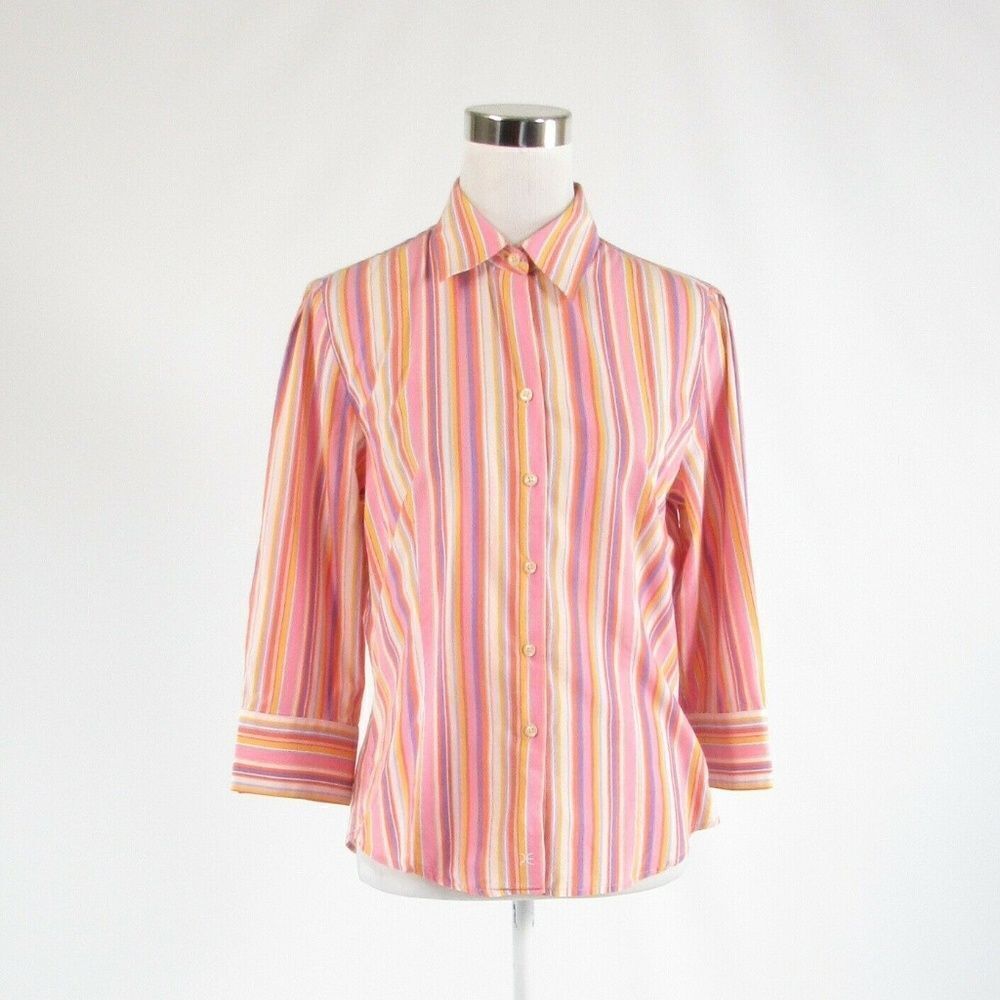 White PERRY ELLIS button down blouse 8